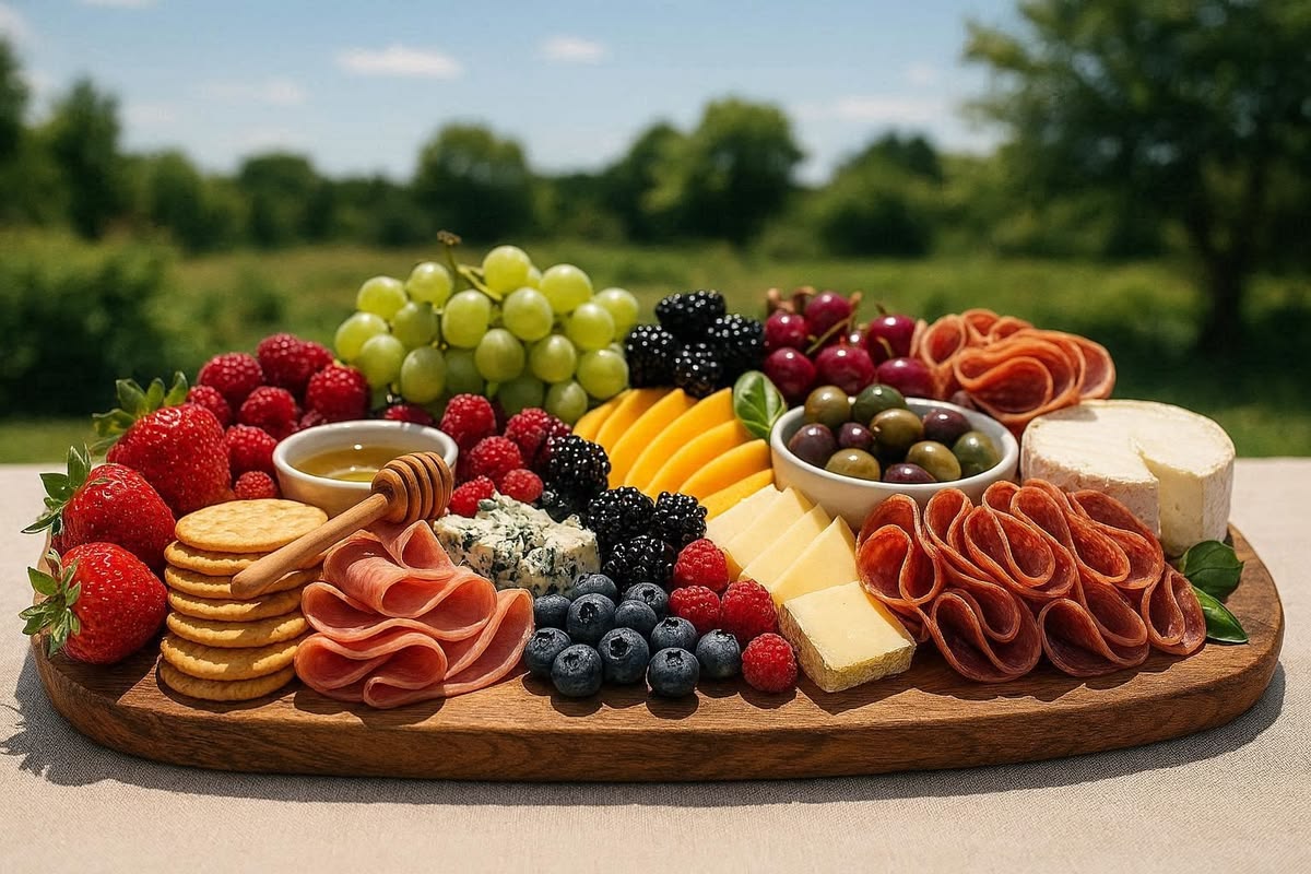 Cold cuts and cheese board at Aura on the Rivers